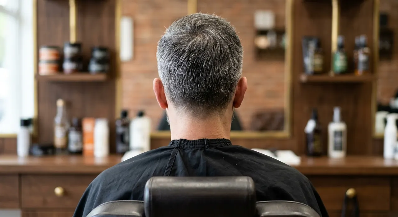 Classic Men's Haircut haircut, rear view - a classic short back and sides cut scissor-over-comb with a neat tapered nape. Inspiration at BARBER O1NE.